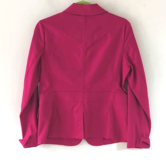 Talbots Cotton Fuchsia Gold Button Jacket - Picture 3 of 15